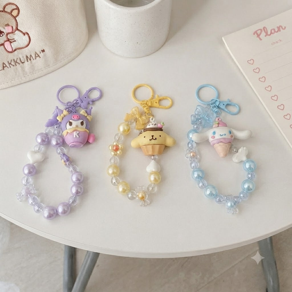 Sanrio Cinnamoroll Beaded Keychain