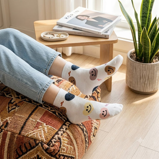 Smiley Herz Sneaker Socken