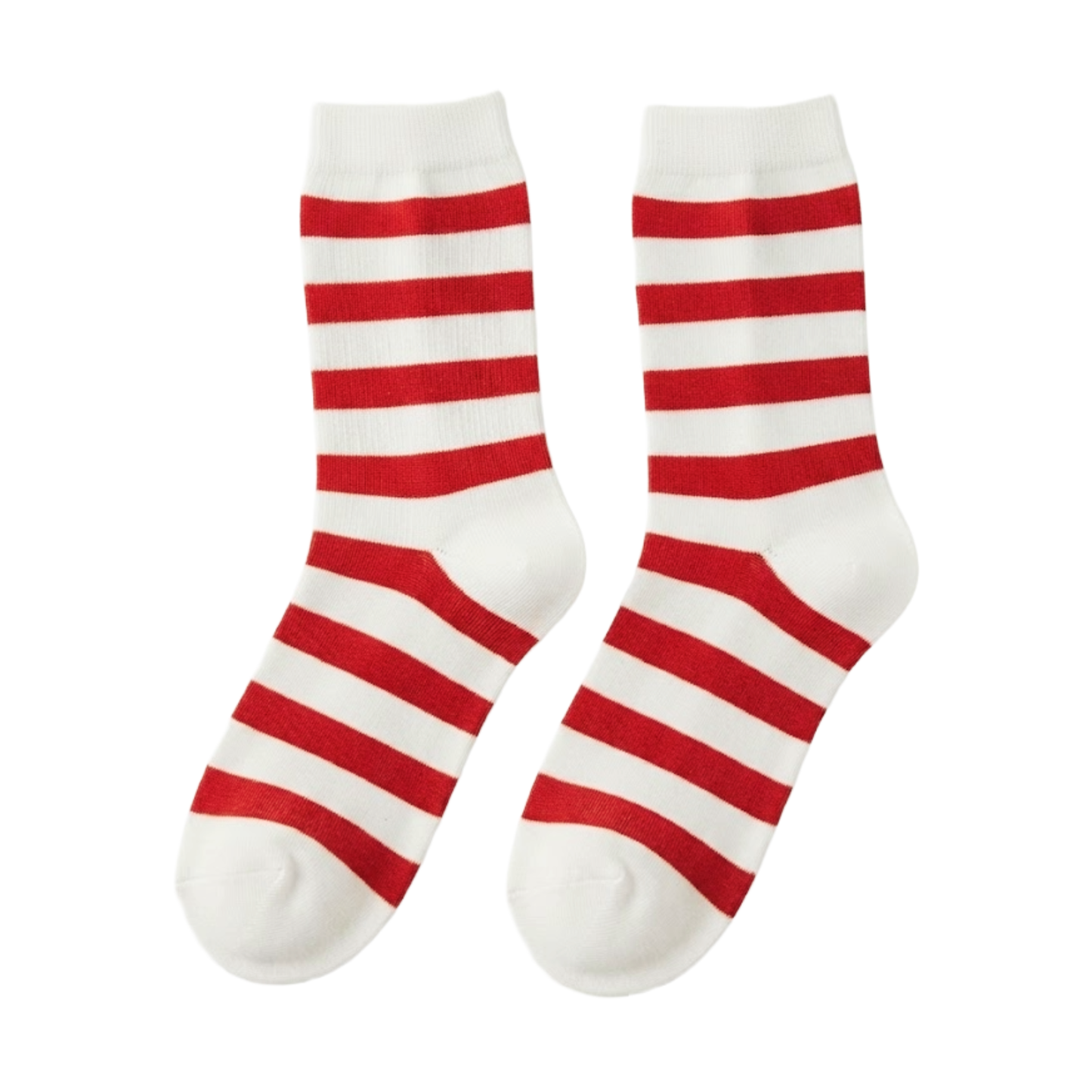 Red Striped Crew Socks