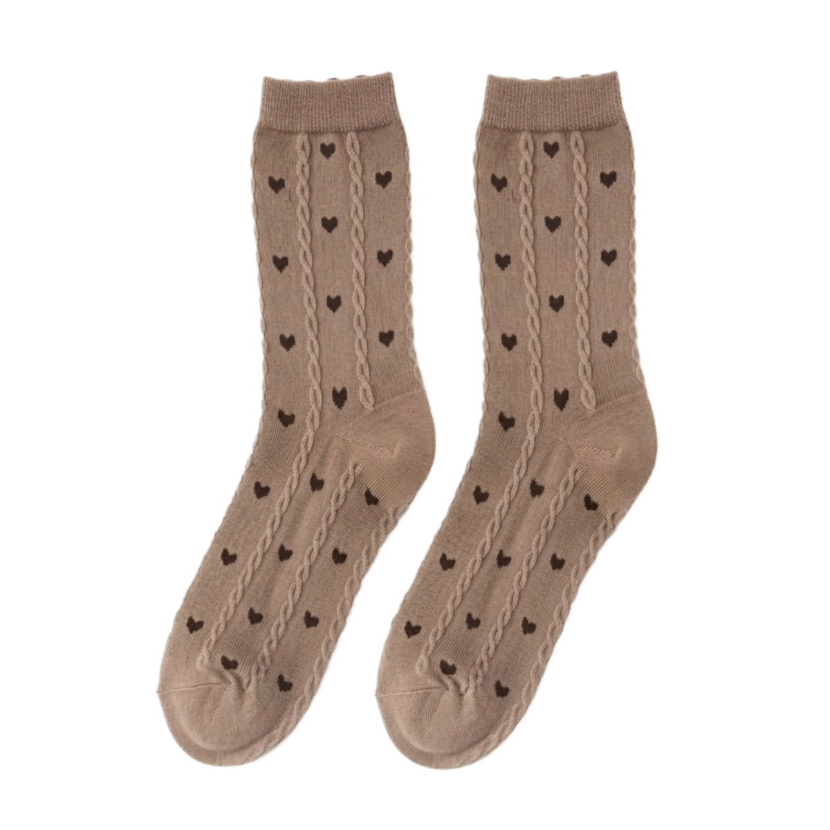 Heart Knit Crew Socks