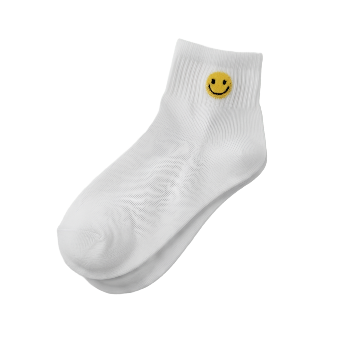 Smiley Sneaker Socks [White]