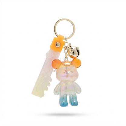 Teddy Cyberpunk Keychain [Orange / Blue]