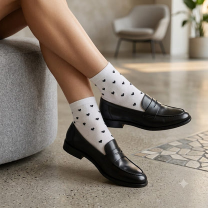 Sweetheart Sneaker-Socken [Weiß / Schwarz]