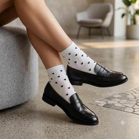 Sweetheart Sneaker-Socken [Weiß / Schwarz]