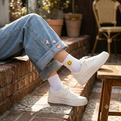 Chaussettes de sport Smiley [Blanc]