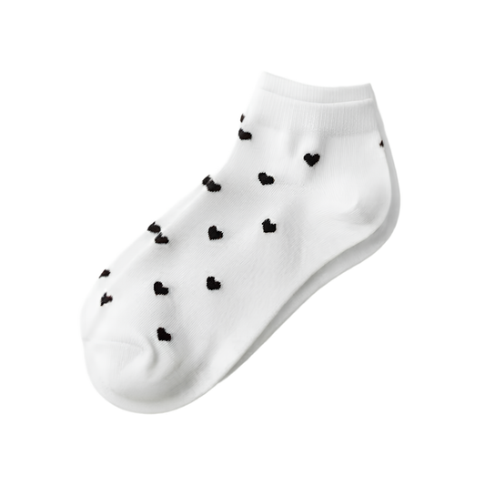 Sweetheart Sneaker-Socken [Weiß / Schwarz]