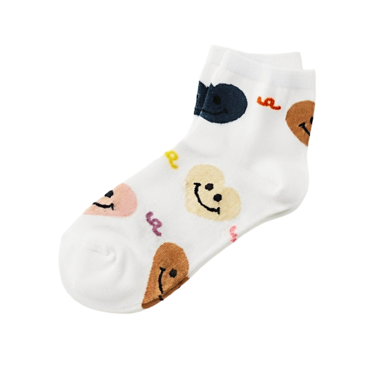 Smiley Heart Sneaker Socks