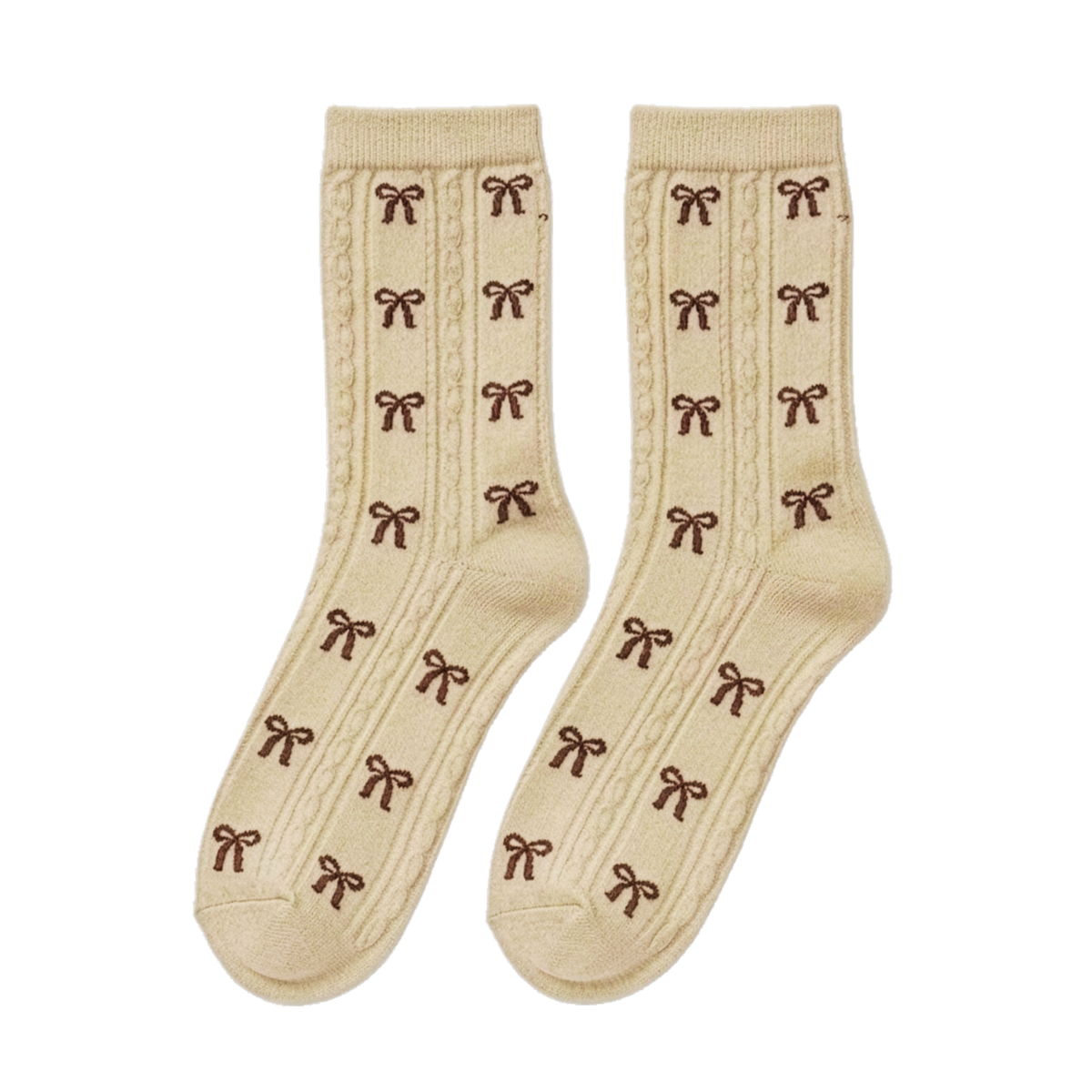 Bow Knit  Crew Socks