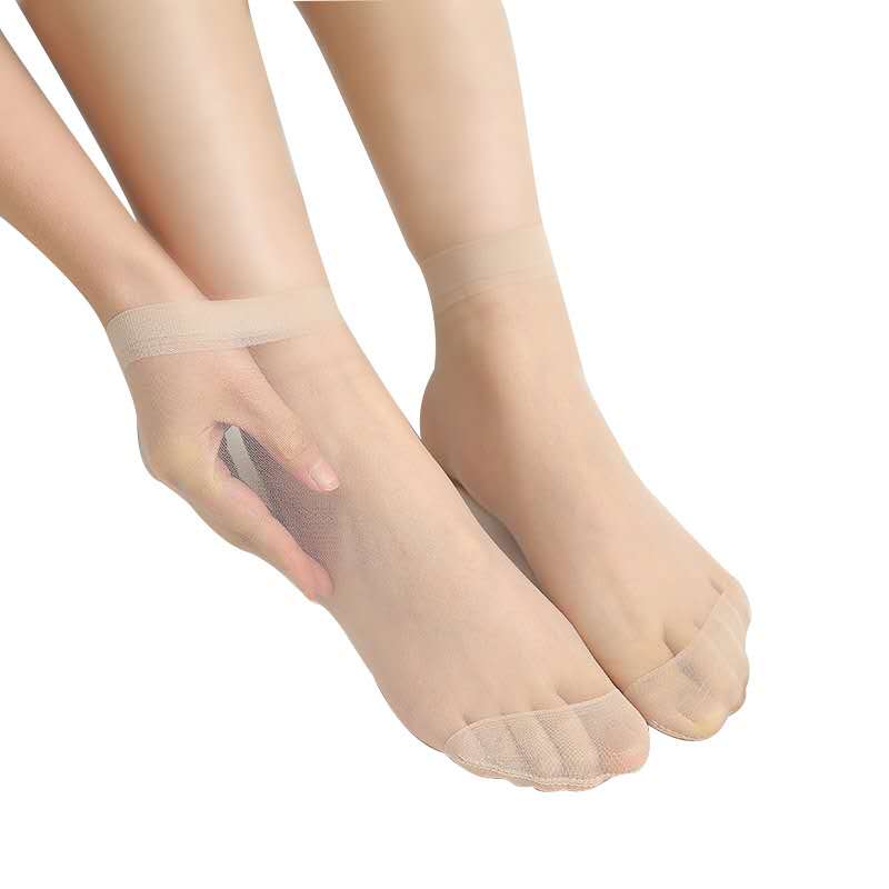 Ankle Sheer Nylon Socks [Nude / 10-Pack]
